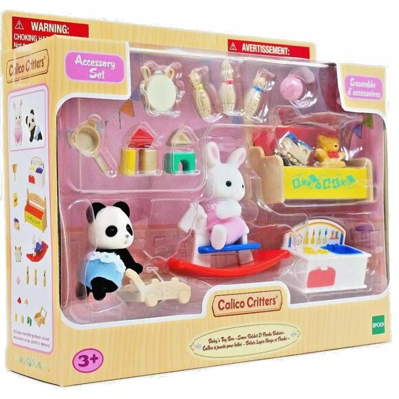 Calico Critters Sylvanian Families Baby's Toy Box Set with 15+ Accessories - Picture 2 of 4